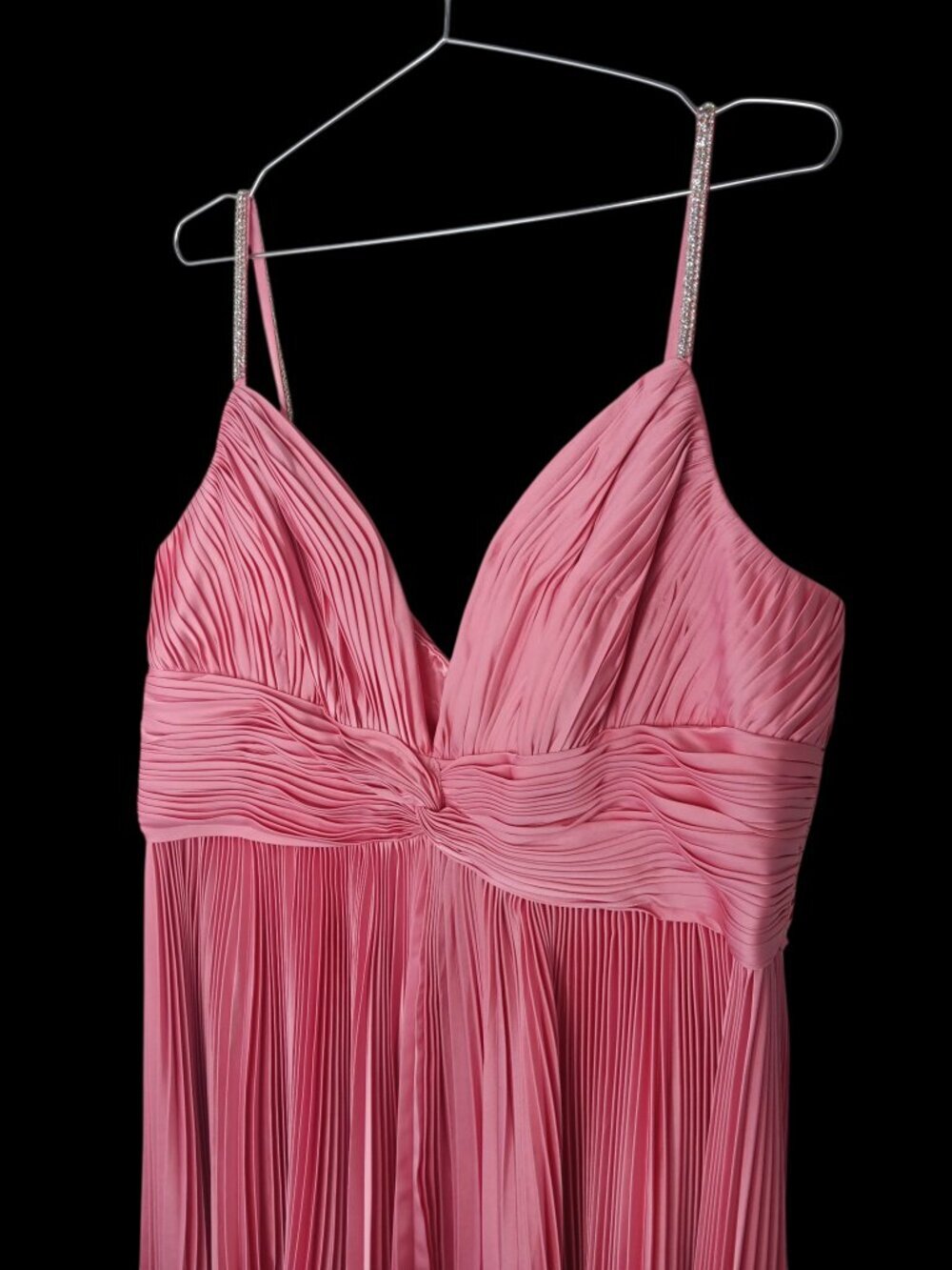 NWT Mac Duggal 77007 Pink High-Low Pleated Dress Size 16W Wedding Guest Party - Picture 8 of 16